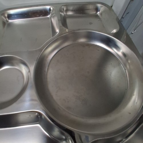 4PK VERKA STAINLESS STEEL 6-COMPARTMENT FOOD TRAYS - 15" X 11" - SILVER (ITEM: ART. 1800476) image 4
