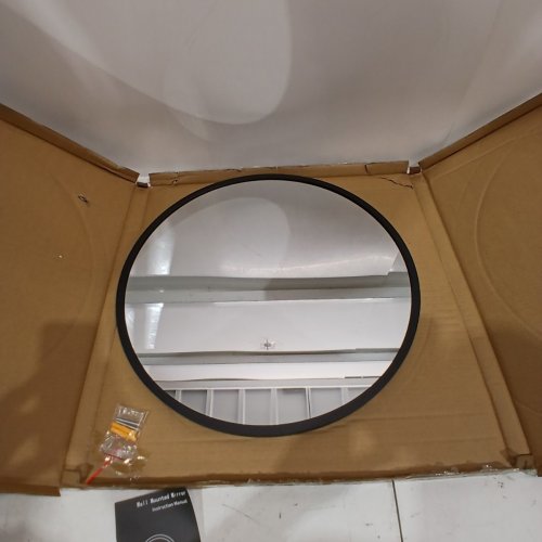 CUCZUUS WALL MOUNTED ROUND MIRROR - 20" - BLACK image 3