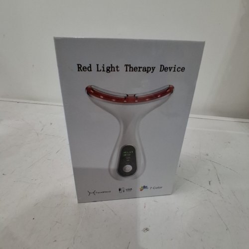 7 COLOR FACIAL AND NECK MASSAGER- 113°F HEAT, VIBRATION, CLEANSING FUNCTION - PURPLE image 2