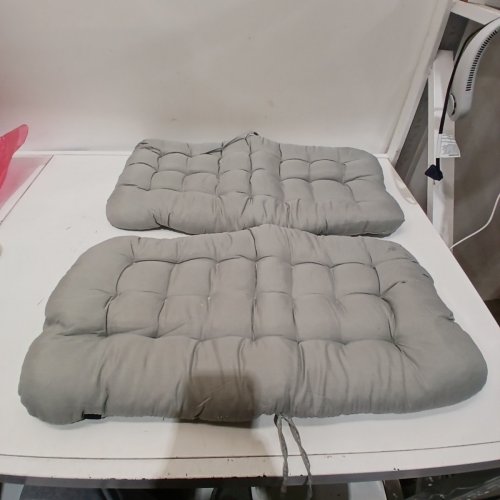 2PK PADDED PATIO CHAIR CUSHIONS - 23" X 12" - GREY image 3