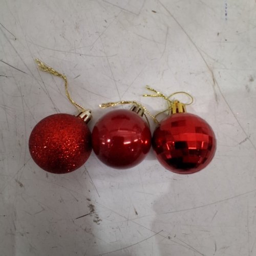 46PC HANGING CHRISTMAS BALLS HOLIDAY ORNAMENTS - 1.4" - SHINY/MATTE/GLITTER RED image 3