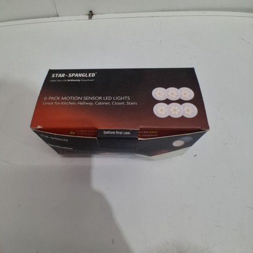 6PK STAR SPANGLED MOTION SENSOR LED LIGHTS - 3000K, 60 LUMENS - WARM WHITE (MODEL: XGCL-21B) image 5