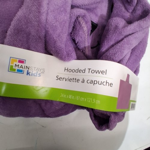 MAINSTAYS KIDS HOODED TOWEL - 24" X 48" - PURPLE image 2