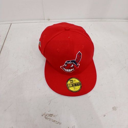 NEW ERA CLEVELAND INDIANS 59FIFTY FITTED BASEBALL CAP - 7 1/8 - RED image 2