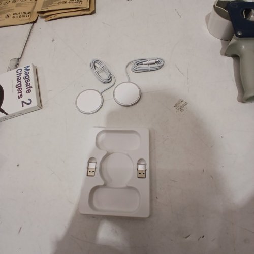 2PK MAGSAFE MAGNETIC WIRELESS CHARGERS - FOR IPHONE - WHITE (STYLE: HYS07) image 2