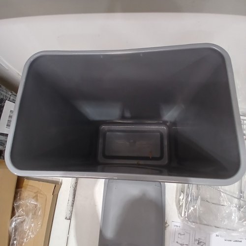 PULL OUT UNDER CABINET TRASH CAN WITH LID - 35QT - GREY/CHROME image 3