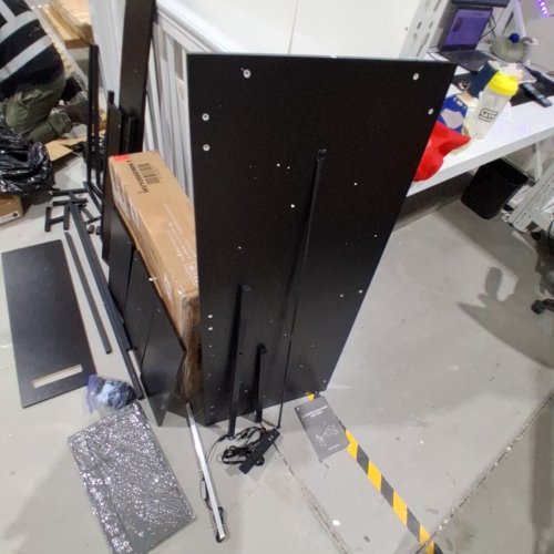 ODK REVERSIBLE L SHAPED GAMING DESK WITH MONITOR SHELVES, STORAGE SHELVES, USB CHARGING PORTS AND LED LIGHTS - 58" - BLACK CARBON (MODEL:A04) image 8