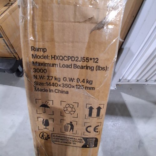 HEAVY DUTY ALUMINUM TRAILER RAMPS WITH ANTI SLIP PLATES - 55" X 12" - SILVER - (MODEL: HXQCPD2J55*12) image 2