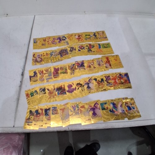 55PK ASSORTED FAN MADE POKEMON CARDS - GOLD image 3