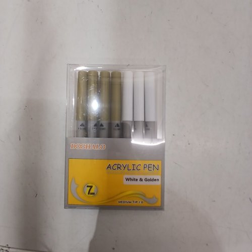 7PK DOOHALO ACRYLIC PAINT PENS COMPATIBLE WITH CRICUT MAKER4/ 3/EXPLORE 3/AIR 2/AIR - MEDIUM TIP (1.0) - WHITE & GOLD image 2