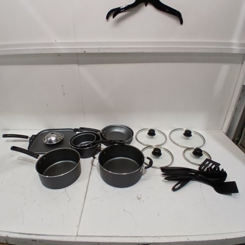 18PC TRAMONTINA PRIMAWARE NONSTICK COOKWARE SET - GREY\BLACK image 2