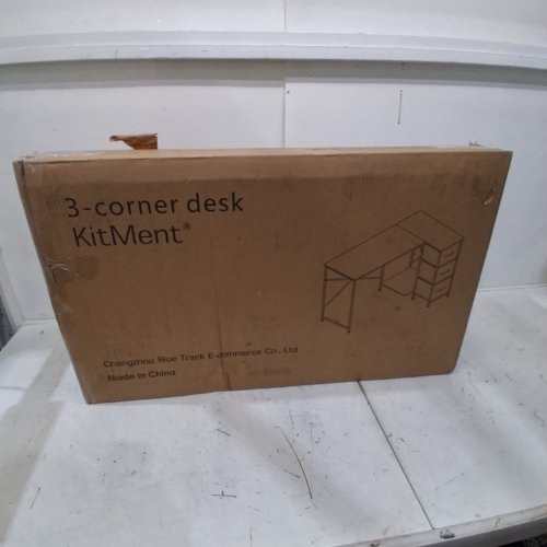 KITMENT L-SHAPED COMPUTER DESK WITH 3 FABRIC DRAWERS - 39" X 28" X 31" - BLACK image 7