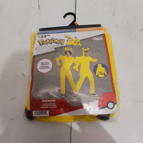 YOUTH DISGUISE POKÉMON PIKACHU ONE PIECE COSTUME - SIZE MEDIUM (7-8) - YELLOW image 2