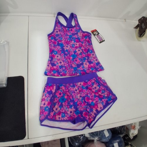 2PC GIRL'S ROOTS SWIM TANK AND SHORTS - MEDIUM (7/8) - PURPLE (STYLE: 7042828) image 2