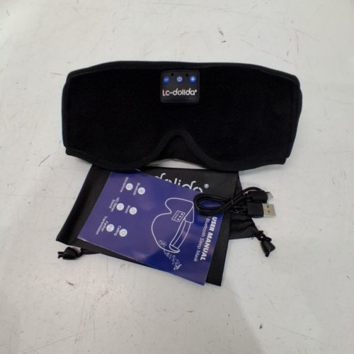 LC-DOLIDA BLUETOOTH SLEEPING HEADPHONES EYE MASK - BLACK image 3