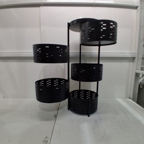 HEVIRGO 5-TIER ROTATING STORAGE CART TROLLEY WITH WHEEL - 36.8"H - BLACK image 2