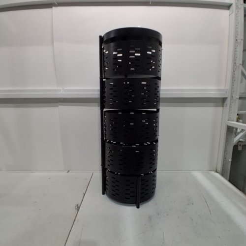 HEVIRGO 5-TIER ROTATING STORAGE CART TROLLEY WITH WHEEL - 36.8"H - BLACK image 3