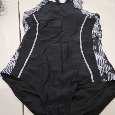 WOMEN'S ONE-PIECE SWIMSUIT - EXTRA LARGE - BLACK AND WHITE image 2