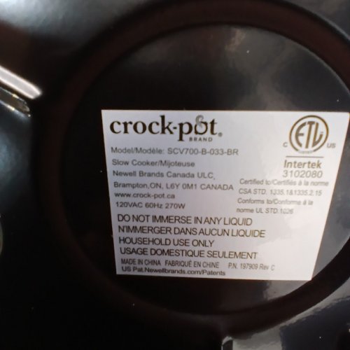CROCKPOT CLASSIC SLOW COOKER WITH THREE HEAT SETTINGS - 7QT - BLACK image 5