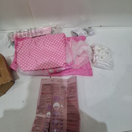 SUMBABABY POP UP PLAY TENT WITH STAR LIGHTS - 48" X 52" - PINK CASTLE image 3