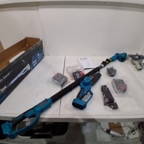 SEESII 2-IN-1 POLE PRUNING SAW AND MINI CHAINSAW - 6" SAW 16FT POLE - BLUE - (MODEL: PS800 ) image 2