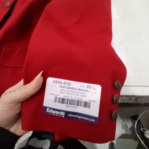 MEN'S EDWARDS CORPORATE SINGLE BREASTED BLAZER - 48L - RED image 3
