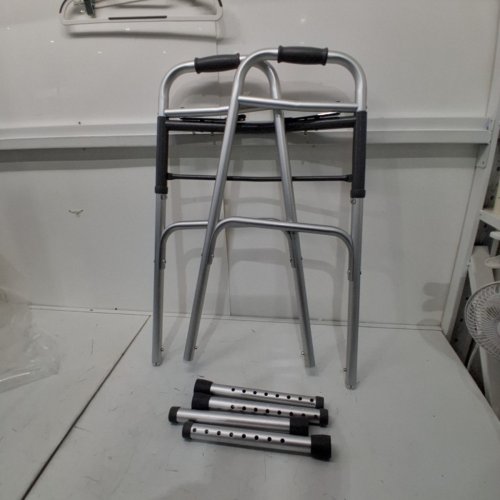BIOS LIVING FOLDING WALKER WITH ADJUSTABLE HEIGHT - 32" TO 38.5" - 300 LBS MAX - SILVER (MODEL: BD770) image 2