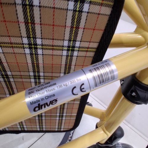 DRIVE WINNIE LITE SUPREME 3 WHEEL ALUMINUM ROLLATOR - 300LBS CAP - QUICK FOLD DESIGN - 26" X 22.75" X 38" - YELLOW (MODEL: ‎RTL199) image 4