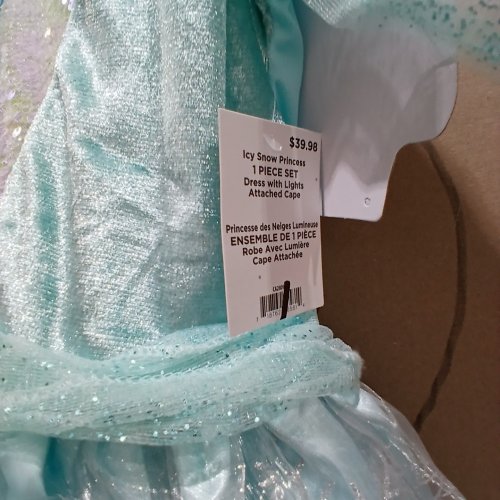 ICY SNOW PRINCESS LIGHT-UP COSTUME DRESS WITH ATTACHED CAPE - AQUA / LAVENDER image 2