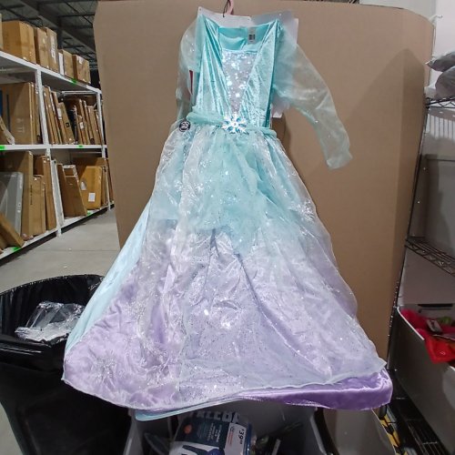 ICY SNOW PRINCESS LIGHT-UP COSTUME DRESS WITH ATTACHED CAPE - AQUA / LAVENDER image 3