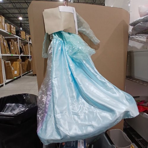 ICY SNOW PRINCESS LIGHT-UP COSTUME DRESS WITH ATTACHED CAPE - AQUA / LAVENDER image 4