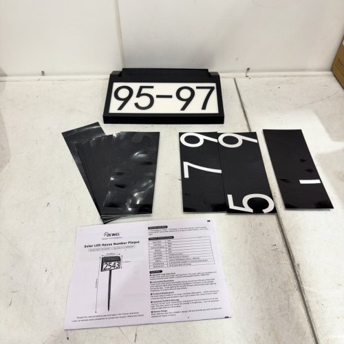 SOLAR POWERED HOUSE NUMBER ADDRESS LIGHT - 7" X 10" - BLACK image 3