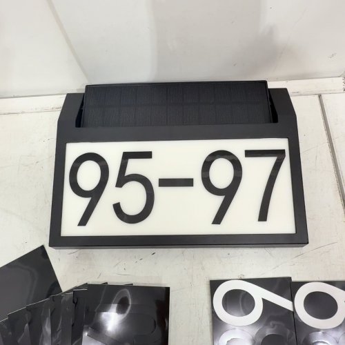 SOLAR POWERED HOUSE NUMBER ADDRESS LIGHT - 7" X 10" - BLACK image 4
