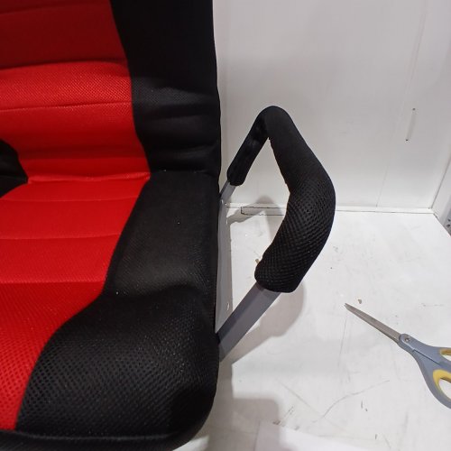 SWIVEL FLOOR GAMING CHAIR WITH ARMRESTS - 30" X 21.3" X 24.6" - BLACK/RED (MODEL: QX-1557-2) image 3