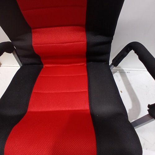 SWIVEL FLOOR GAMING CHAIR WITH ARMRESTS - 30" X 21.3" X 24.6" - BLACK/RED (MODEL: QX-1557-2) image 4