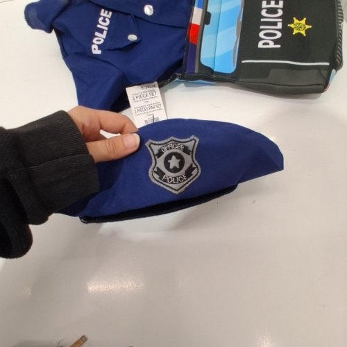 2PC POLICE CAR RIDE-ALONG COSTUME SET - 3T-4T - BLUE / BLACK (STYLE:WM28064683-525) image 3