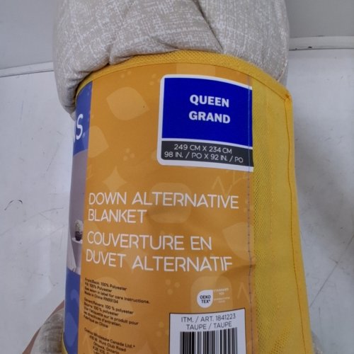 SIMMONS REVERSIBLE DOWN ALTERNATIVE BLANKET - QUEEN - TAUPE (MODEL:1841223) image 4