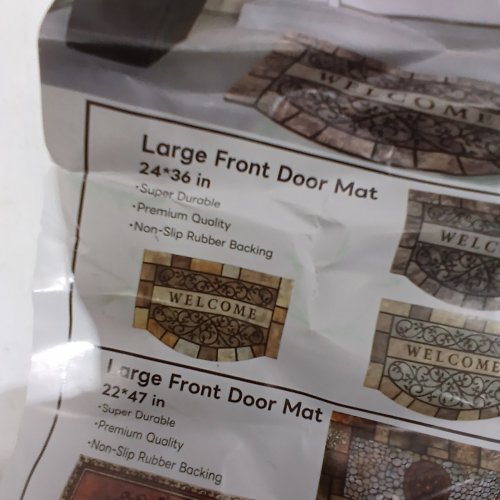 MTOUOCK HEAVY DUTY DOOR WELCOME MAT - 24" X 36" - TAN, LIGHT BROWN TONE image 2