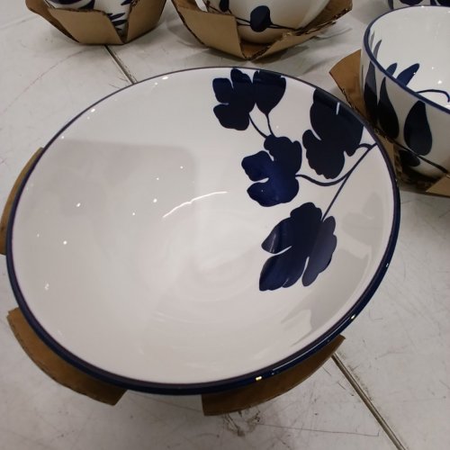 6PK ARBOR STONEWARE BOWLS - 6" - WHITE/BLUE (MODEL: 1901823) image 3