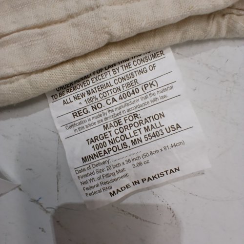 CASALUNA HEAVYWEIGHT LINEN BLEND QUILT PILLOW SHAM - KING - CREAM image 2
