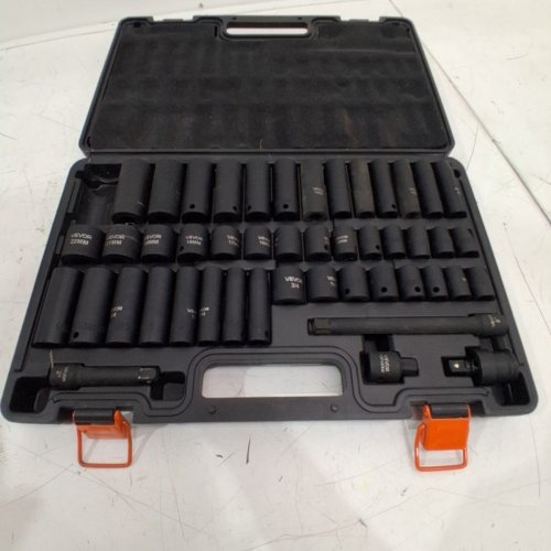 47PC CHROME VANADIUM IMPACT SOCKET SET (3/8") WITH EXTENSIONS AND POWER DRILL ADAPTER - BLACK (MODEL: ‎SS38306548) image 4