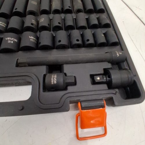47PC CHROME VANADIUM IMPACT SOCKET SET (3/8") WITH EXTENSIONS AND POWER DRILL ADAPTER - BLACK (MODEL: ‎SS38306548) image 5