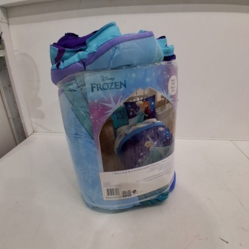 7PC DISNEY FROZEN ELSA ANNA MAGICAL WINTER BED-IN-A-BAG BEDDING SET - FULL - BLUE / PURPLE image 2