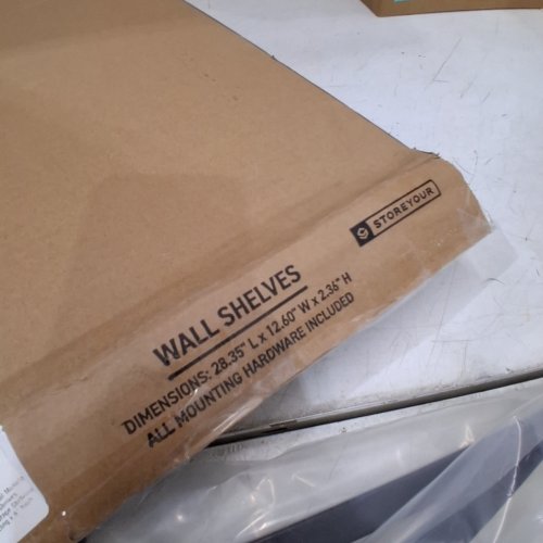 2PK STOREYOURBOARD GARAGE SHELVES WALL MOUNTED- 12.5" X 27" - 100LBS MAX EACH- BLACK image 2