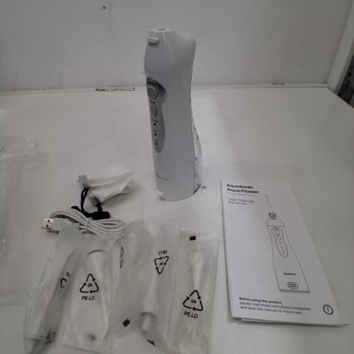 AQUASONIC AQUA FLOSSER CORDLESS RECHARGEABLE WATER FLOSSER - WHITE (MODEL: AS-FLOS) image 3