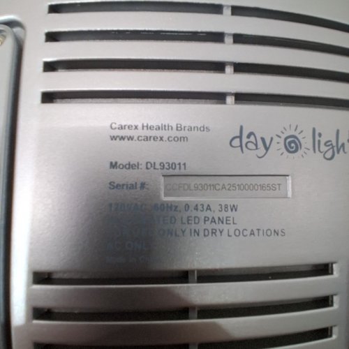 CAREX DAY-LIGHT CLASSIC PLUS BRIGHT LIGHT THERAPY LAMP - 10000LUX - 12" - SILVER (MODEL: DL93011) image 5