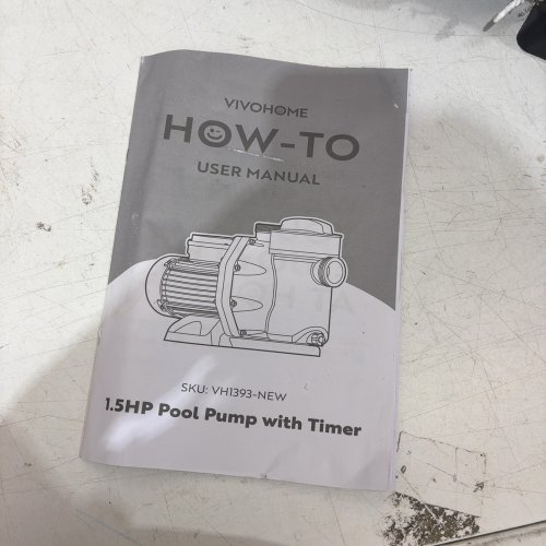 VIVOHOME POWERFUL SELF PRIMMING SWIMMING POOL PUMP WITH TIMER FOR INGROUND POOLS - 1.5HP - BLACK/BLUE (MODEL: VH1393) image 3