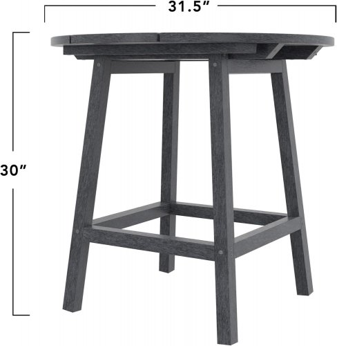 CAPTERRA CASUAL OUTDOOR ROUND BISTRO DINING TABLE - 31" X 30" - GREY - (MODEL: BS01-48) image 2