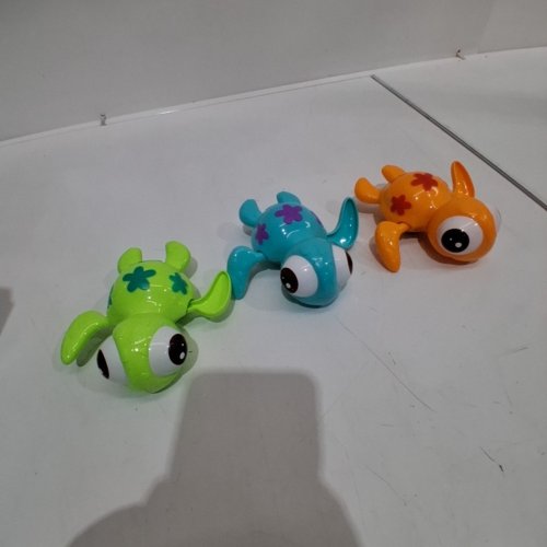 3PK WIND-UP INTERACTIVE SWIMMING SEA TURTLES - 5" - BLUE/GREEN/ORANGE image 2
