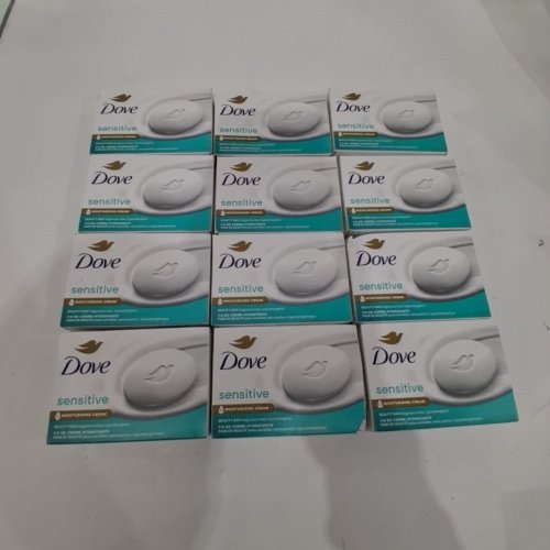 12PK DOVE SENSITIVE SKIN FRAGRANCE FREE HYPOALLERGENIC SOAP BARS - 106 GRAMS EACH image 2